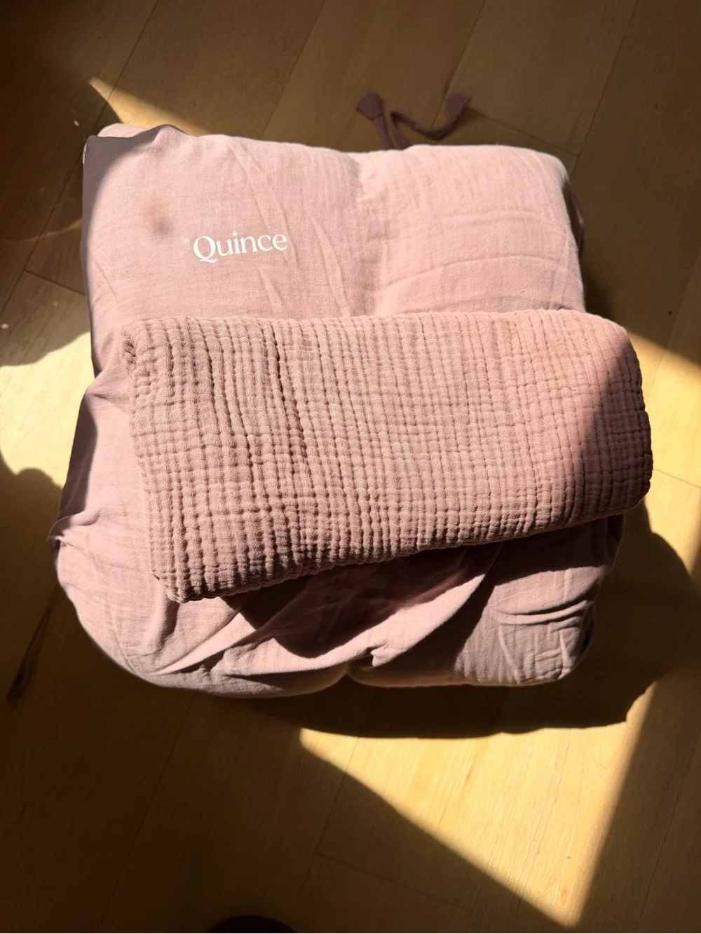 Quince Airy Guaze Quilt and Sham Queen Fig Brand New